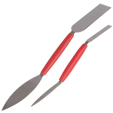 Silverline – Lot de 2 spatules de stucateur – Tête ovale et pointue – Dimensions 8x192mm et 26x254mm – Pour béton imprimé
