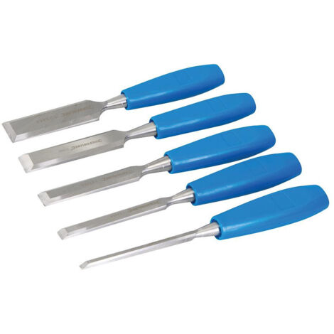 Silverline – Lot de 5 ciseaux à bois en acier au carbone – Poignée en polypropylène – Tailles 6 à 32 mm – CB19