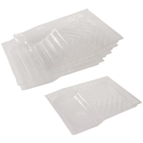 Silverline – Lot de 5 fonds jetables pour bac à peinture 230 mm – PVC transparent pour peinture rapide – Compatible avec bacs 230 mm
