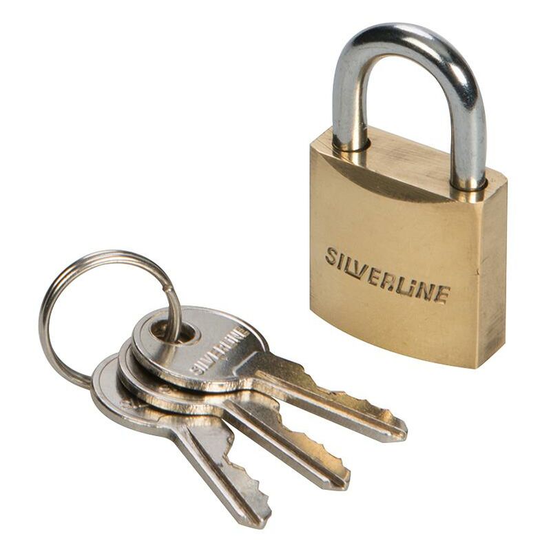 Lucchetto in ottone gambo in acciaio indurito cromato varie misure Silverline 60 mm