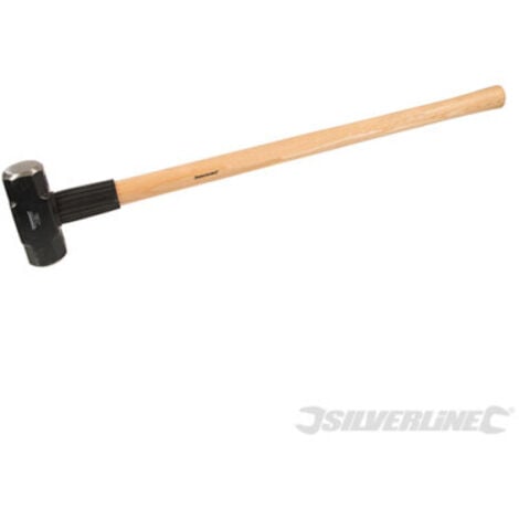 Silverline Lump Hammer 7lb 3.18kg Hardwood Handle Sledge Club Rubber Grip 633673