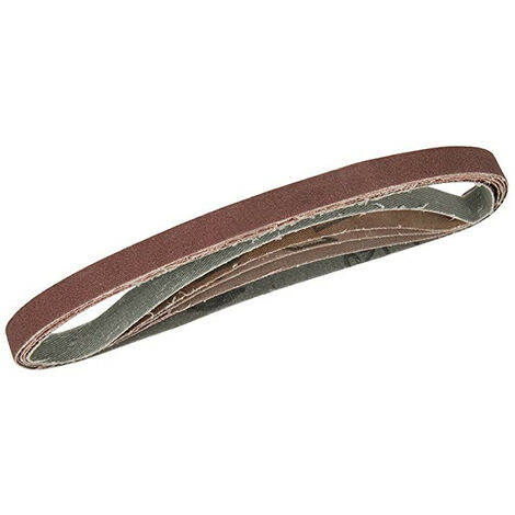 Silverline – Pack de 5 bandes abrasives 13x457 mm – Assortiment grains 40/60/80/120 – Corindon avec liant résine – Pour ponçage bois et métal