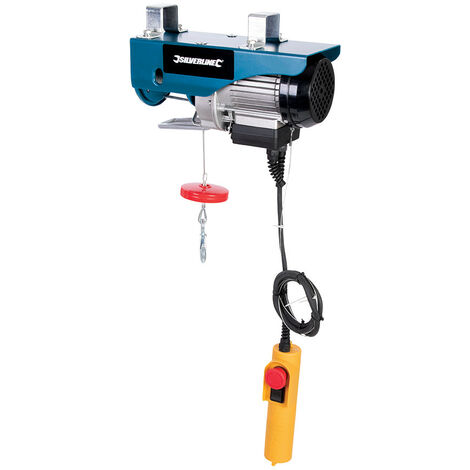 Silverline – Palan électrique treuil 500 kg – Longueur câble 12m – Puissance 900W – Télécommande pour levage contrôlé – Sécurité renforcée