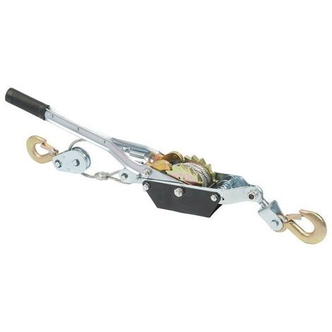 Silverline – Palan treuil tendeur de traction 2000 kg – Câble en acier 3 m – Fonctionnement à double engrenage pour halage intensif