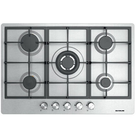 Piano Cottura A Gas Da Incasso 4 Fuochi 58x50 Cm - Acciaio Inox - Doppia Alimentazione Metano/GPL - Sicurezza Termocoppia