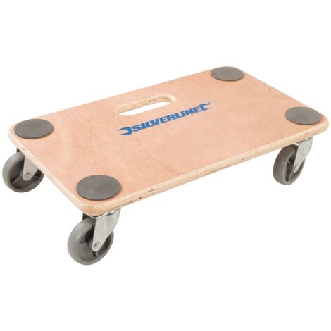 EURO VANADIUM Silverline Platform Trolley Dolly Trolley Cart 150Kg Wheeled Wooden Board 647896