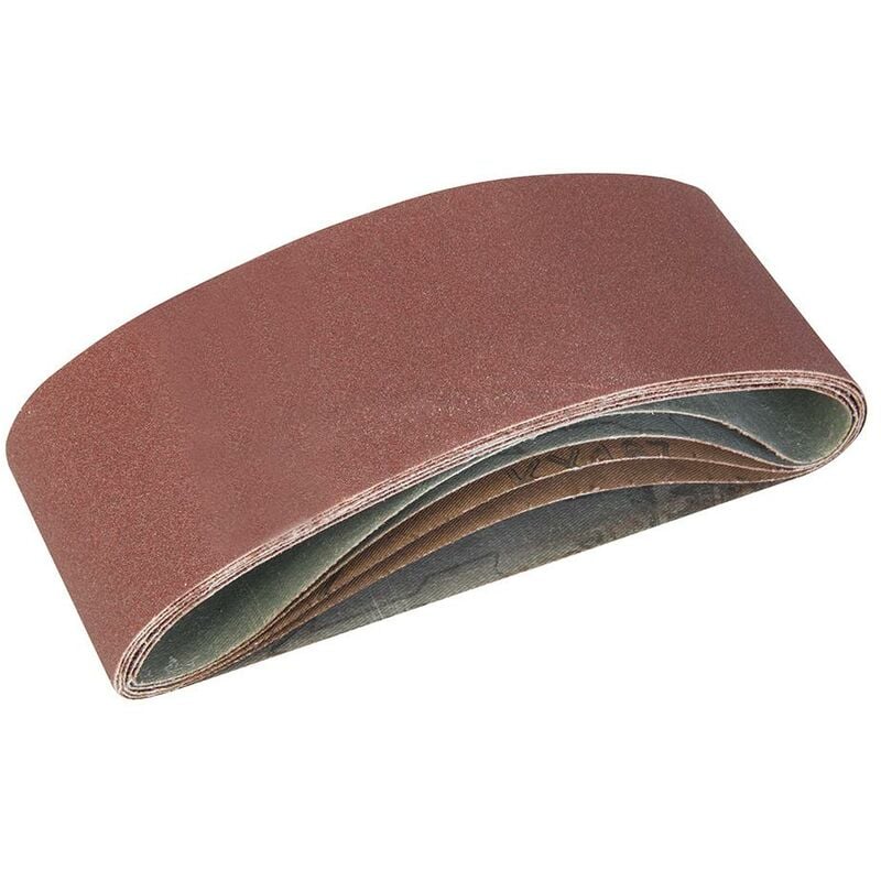 Schleifbänder, 75 x 457 mm, 5er-Pckg. 40er-, 60er-, 2 x 80er- u. 120er-Körnung