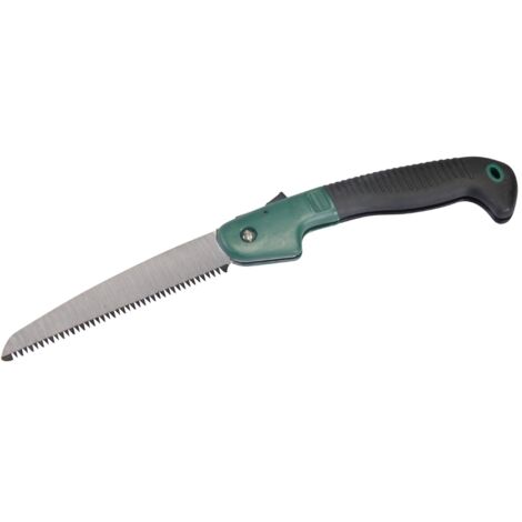 Silverline – Scie à élaguer repliable pour bois dur – Lame 180 mm à dents triple tranchant – Coupe rapide et facile – Poignée caoutchoutée