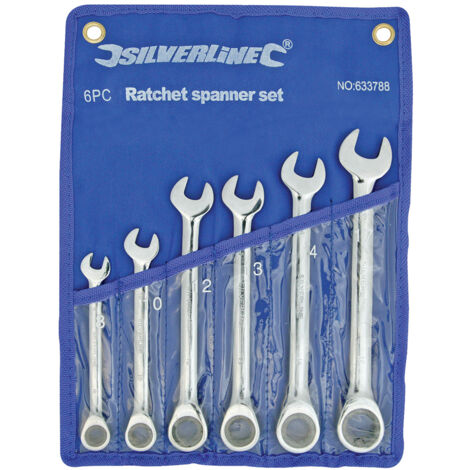 Silverline Serie di 6 chiavi combinate a cricchetto testa fissa 8-17 mm