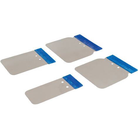 Silverline - Set di spatole in Acciaio Inox 4 p.zi 50, 80, 100 e 120 mm (427734)