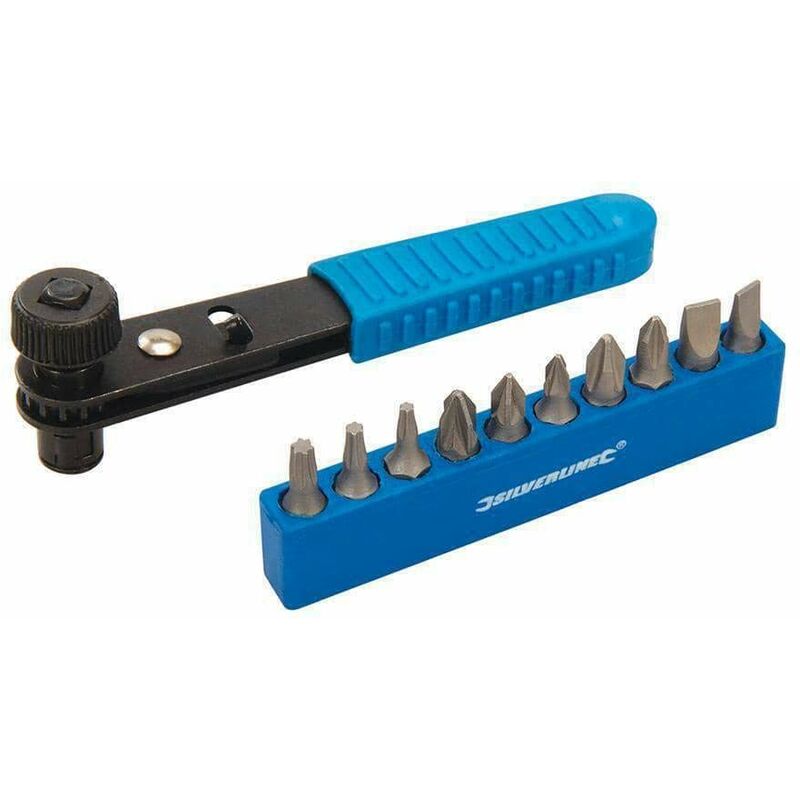 404706 Offset Ratchet Screwdriver, Set 11 pz - Silverline