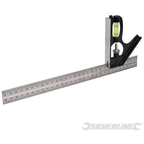 Set Di 2 Squadre Combinate 30 Cm E 15 Cm - Misura E Marcatura Precise - Righello Angolare - 6
