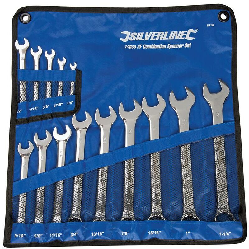Silverline - Clés mixtes, 14 pcs 1/4' - 1-1/4'