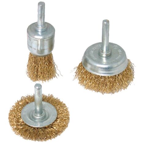 SILVERLINE Wire Wheel & Cup Brush Set 3pce
