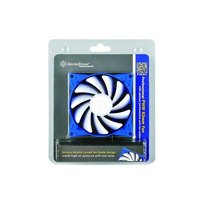 

FW91 - Ventilador de PC (Ventilador, Carcasa del ordenador, 9,2 cm, Azul, Color blanco, De plástico, 0,17A) - Silverstone