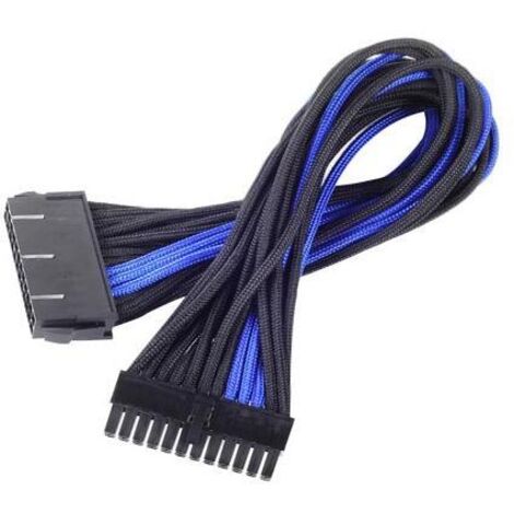 SilverStone SST-PP07-MBBA - cavo di estensione sleevato Motherboard 24pin a 24pin, 30cm, nero/blu