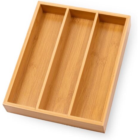Silverware Organizer Bamboo Kitchen Drawer Organizer Kitchen Utensil Organizers, Flatware Organizer Tray for Flatware, Utensils(Natural)