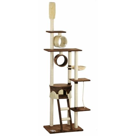 Silvio Design Katzen-Kratzbaum Mikesch, zweifarbig beige-braun, ca. 60x80x250 cm