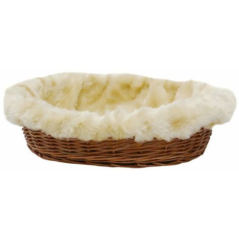 Silvio Design Katzen-Ruhekorb mit Bezug beige, ca. 52x40x16 cm