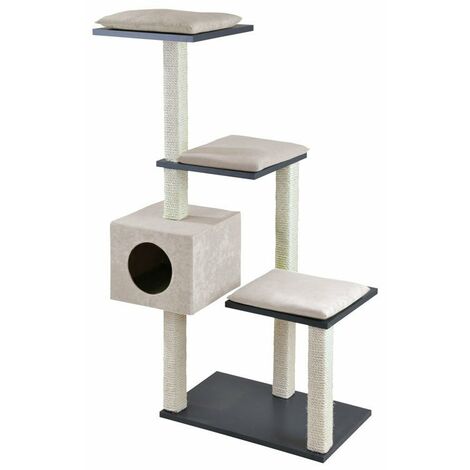 Silvio Design Katzen-Stufenboy Cosy anthrazit, Kissen sand, ca. 36x80x126 cm