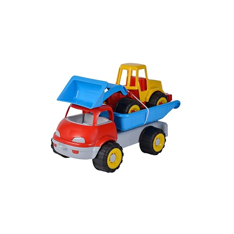 Simba - 107134610 camion benne avec pelle, jouet de sable, 29 CM/36 cm, matériau souple pour pneus à partir de 10 mois