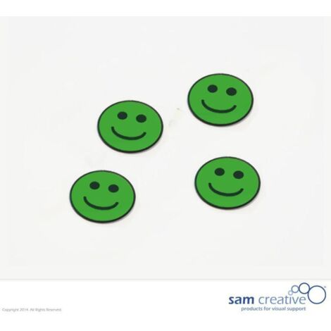 Simbolo magnetico smiley :-) 30 mm verde 25 pz.
