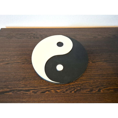 Símbolo Yin Yang en blanco y negro MDF 18 mm, diámetro 25 cm