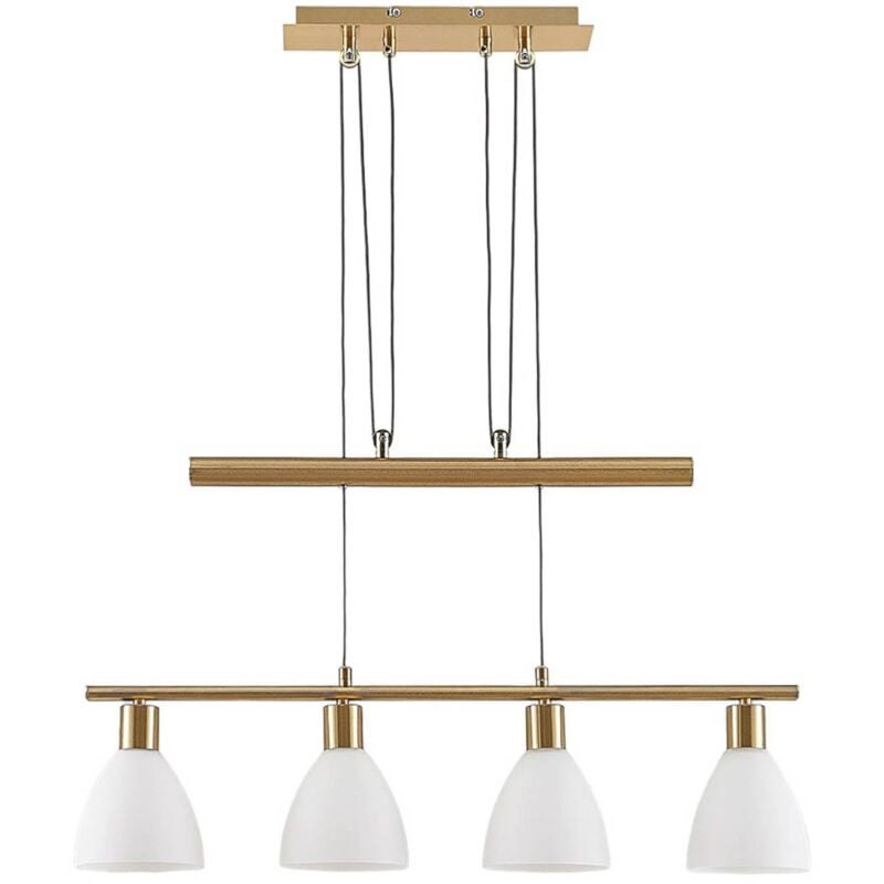 Lindby Lámpara colgante 'Simeon' en Dorado de Vidrio