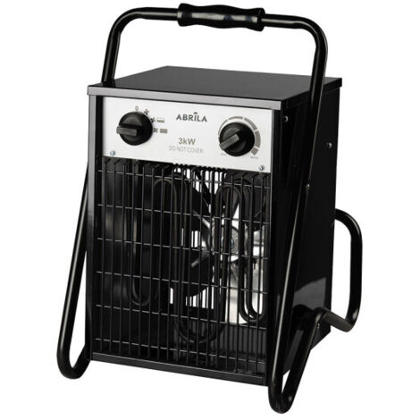 Simeon termoventilatore industriale 3000w nero 2potenze ip24 termostat.reg.44x32x30 cm