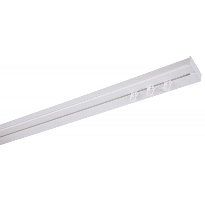 Monmobilierdesign - simi Rail de plafond tringle en pvc pour rideaux à crochets Blanc Monorail droit 360 cm