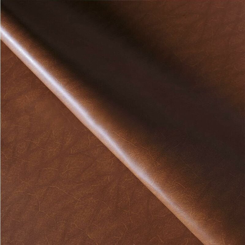 Similicuir Au Mètre H140 Similicuir Tissu d'Ameublement Meubles Faux Cuir - Marron Moyen