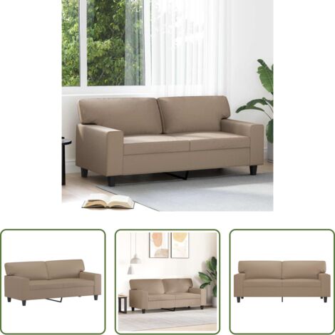 Similpelle -  Divano a 2 Posti Cappuccino 140 cm in Similpelle