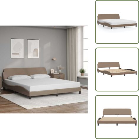 Similpelle per letto - vidaXL Giroletto Dover Cappuccino 180x200 cm in Similpelle - Letto con gambe