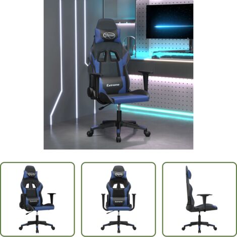 Similpelle -  Sedia da Gaming Nera e Blu in Similpelle