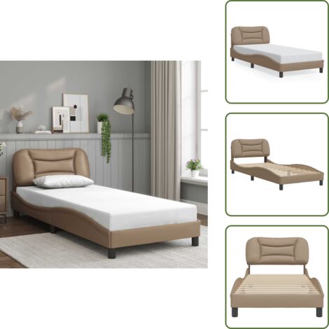 Similpelle - vidaXL Giroletto senza Materasso Hvar Cappuccino 90x190 cm in Similpelle - Cuscino testiera