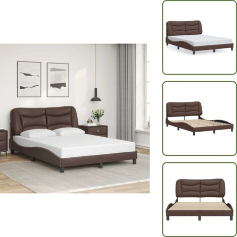 Similpelle - vidaXL Giroletto senza Materasso Hvar Marrone 120x200 cm in Similpelle - Letto marrone