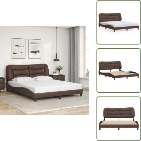 Similpelle - vidaXL Giroletto senza Materasso Hvar Marrone 160x200 cm in Similpelle - Letto Hvar