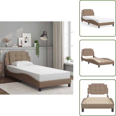 Similpelle - vidaXL Giroletto senza Materasso Zadar Cappuccino 90x200 cm in Similpelle - Letto Zadar