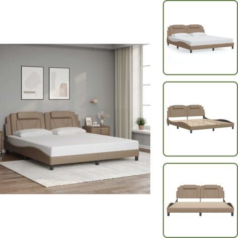 Similpelle - vidaXL Giroletto Viana senza Materasso Cappuccino 180x200 cm in Similpelle - Letto in compensato
