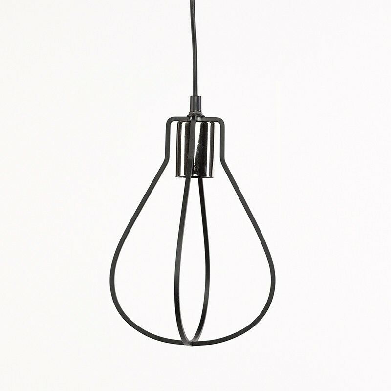 

LSW516.1 - Set 3 x Suspensiones 'Whip' de metal negro - 13x13x26 cm - Simla