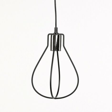 Simla LSW516.1 - Set 3 x Suspensions "Fouet" métal noir - 13x13x26 cm