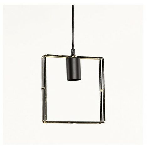 Simla LSW528.1 - 2 x Lampes Suspension Carré métal OR - 20x4.5x22.5CM