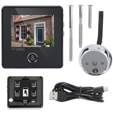 Simlug Caméra de Sonnette, Judas de sécurité 3MP HD caméra de Sonnette Vision Nocturne prenant Un Moniteur LCD