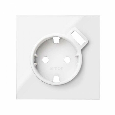 SIMON 100 - Abdeckung für Schuko-Basis mit weiß glänzendem USB-Ladegerät 10000049-130