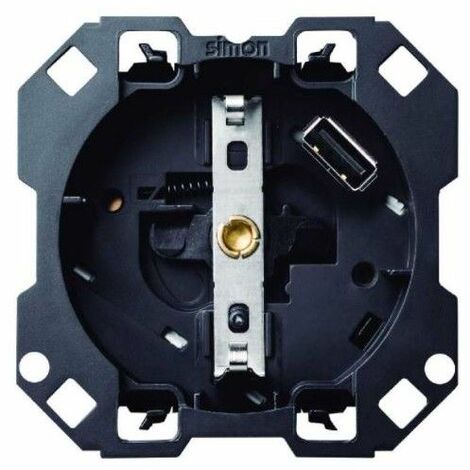SIMON 100 - Base schuko con cargador usb 10001432-039
