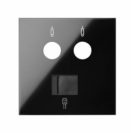 SIMON 100 - Cache pour prise R-TV + SAT avec RJ45 2M 10000072-138