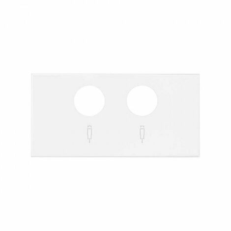 Simon 100  Cache pour prises inductives R-TV + SAT blanc mat 10000053-230