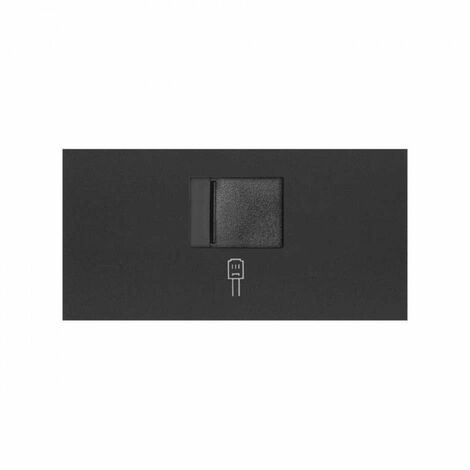 Simon 100  Cache voix et données avec cache poussière pour 1 connecteur RJ45 noir mat 10000005-238