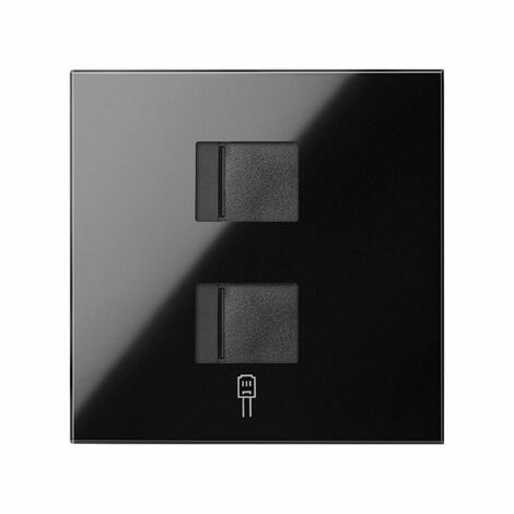 SIMON 100 - Couvercle plat voix et données CG pour 2 RJ45 2M 10000006-138