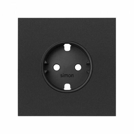Simon 100  Kit frontal 1 elemento con 1 enchufe schuko negro mate 10020105-238